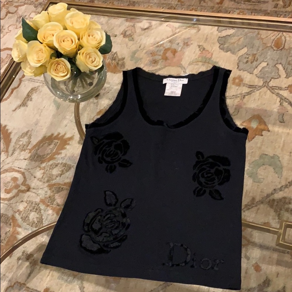 Black sleeveless Christian Dior shirt